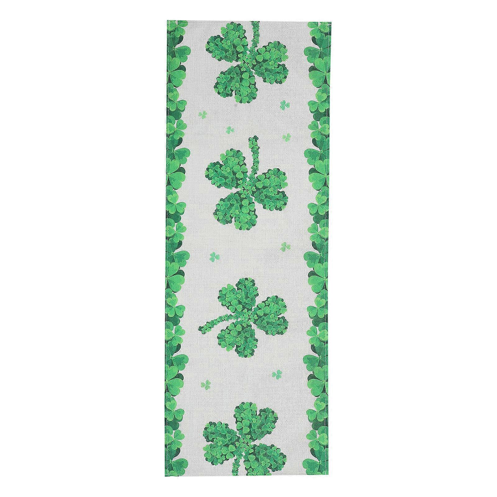 Festival St Patricks Day Table Runner Green Decorative Table Cloth for Special Occasions Rectangular 1Pcs