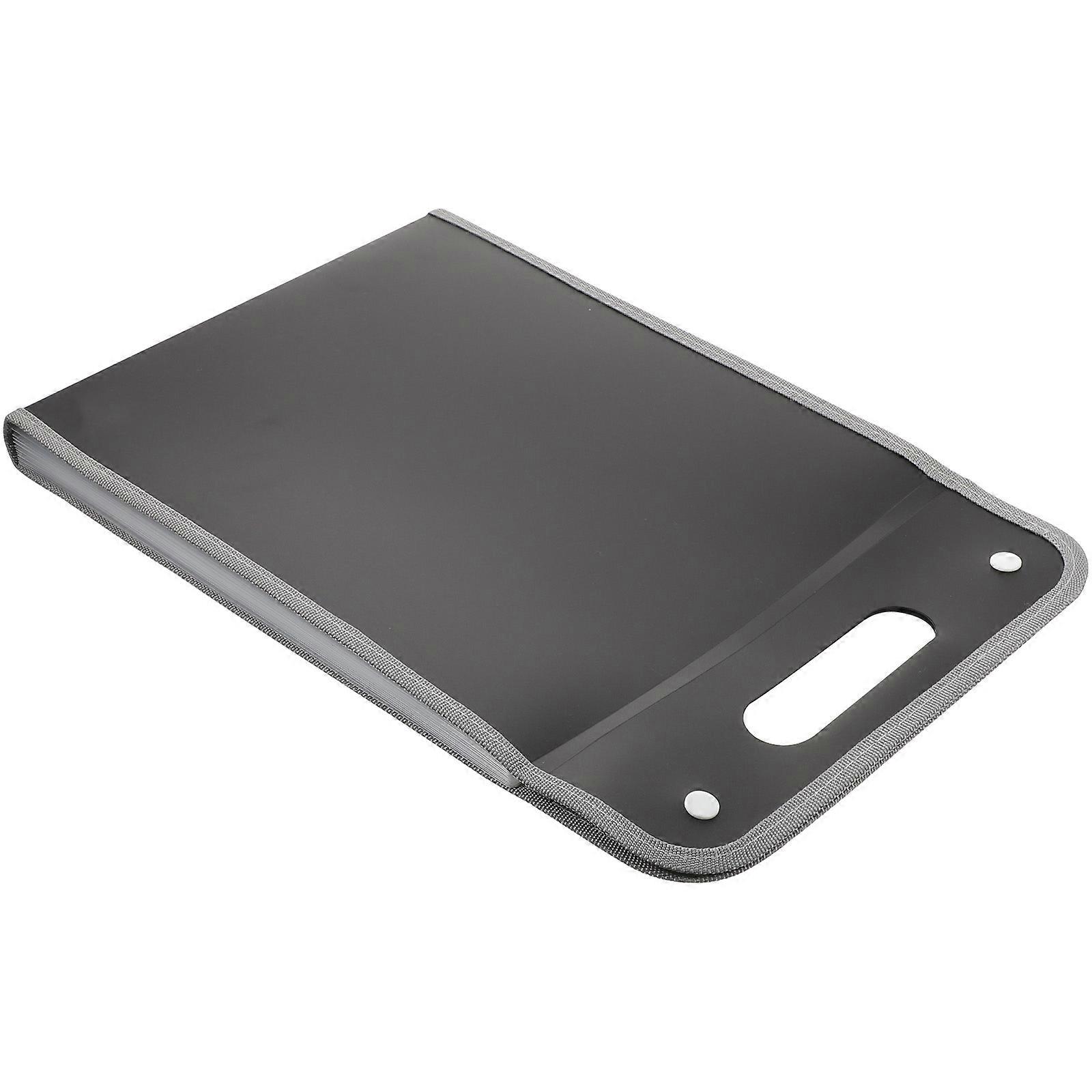 Black Plastic Accordion Binder for Storage with Large Capacity and Waterproof Interior 1 Pack