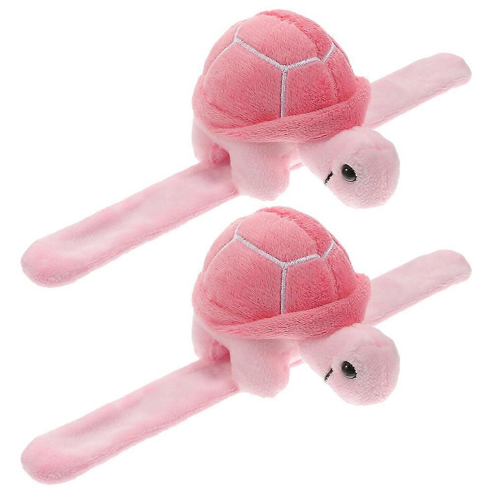 Plush Turtle Slap Bracelets Soft Cartoon Animal Wrist Bands for Party Favors & Comfortable Wrist Decorations for Adults