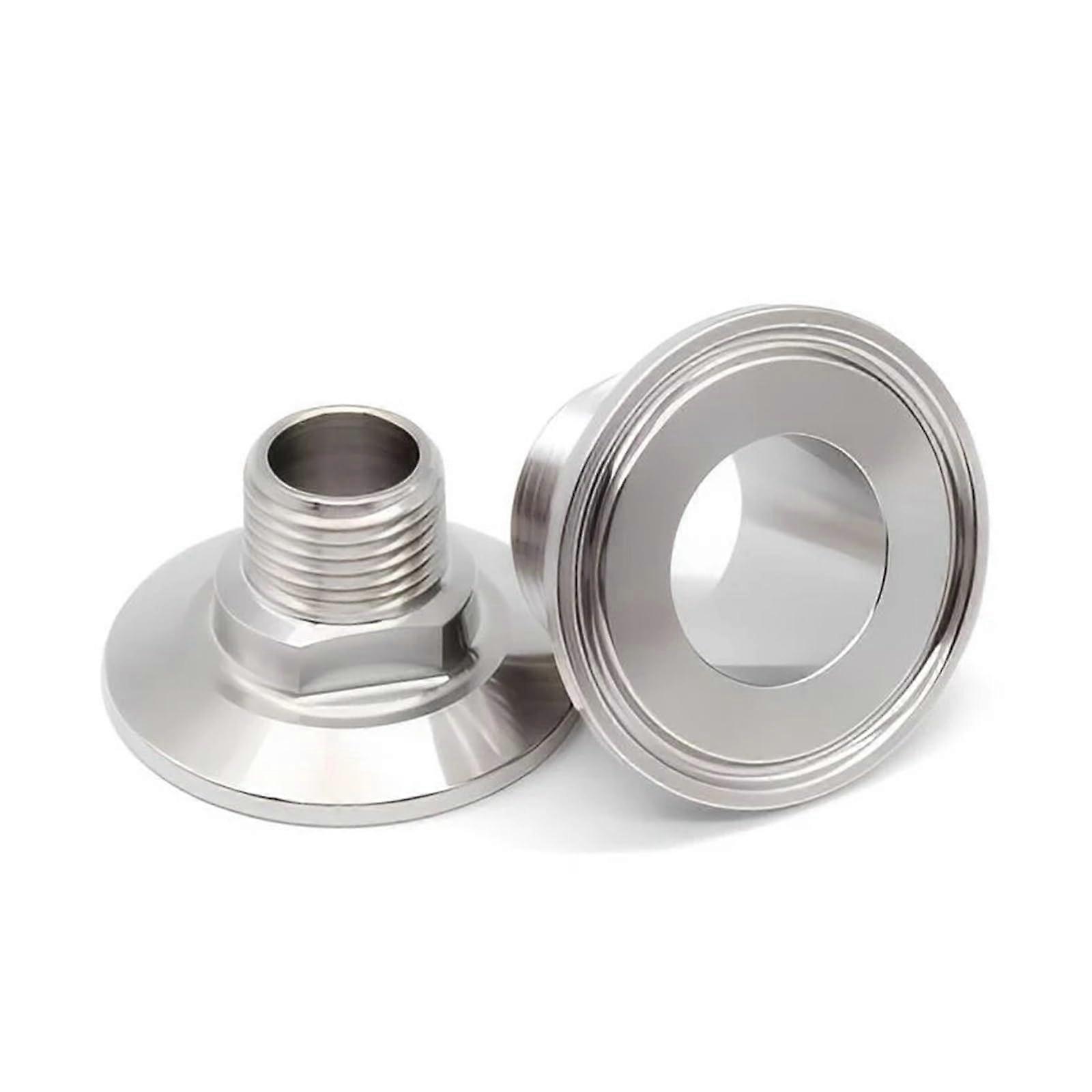 3/8" NPT Male Threaded to 1.5" Tri Clamp Connector Adapter, 304 Stainless Steel Pipe Fitting for Brewing and Plumbing