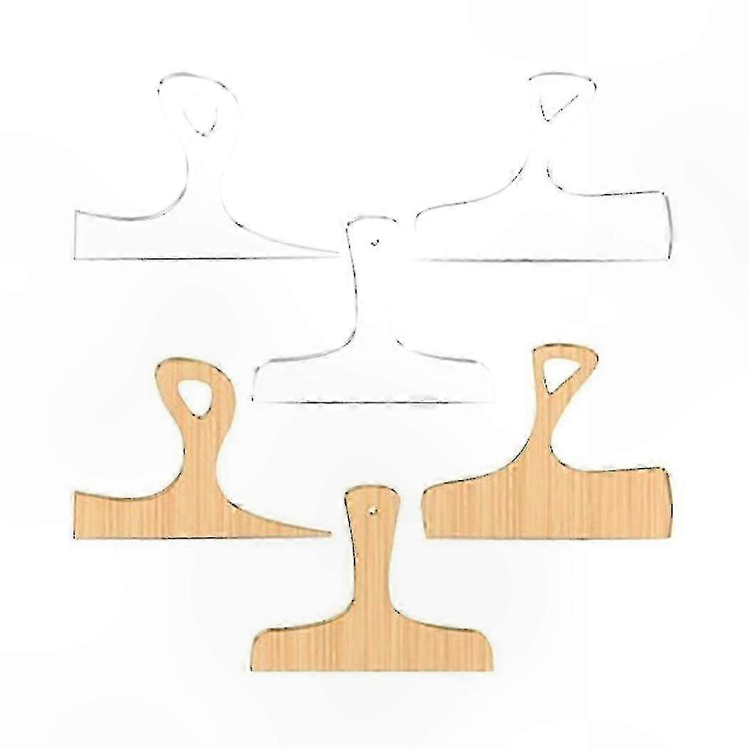 3-Piece Wooden Acrylic Template Set for Cutting Board Handles and Angled Curvy Tracing