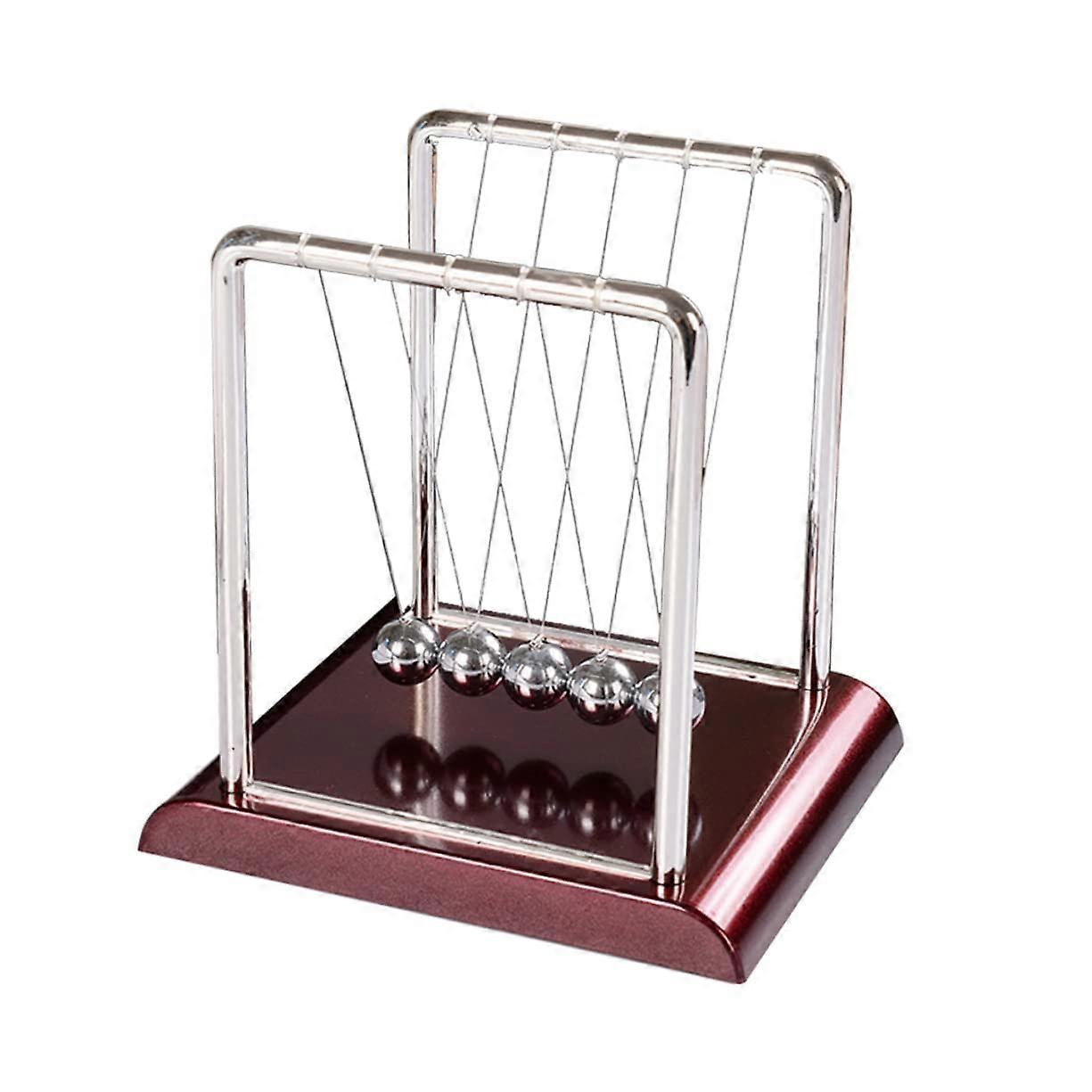 Newton Pendulum Ball with Square Bumper Decorative Ornament for Office and Home, Medium Size, Engaging Physics Demonstration