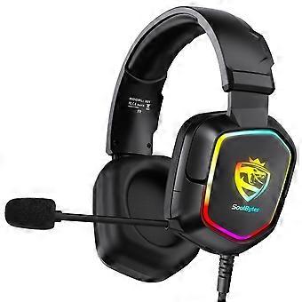 n2H KOTION ELK S21 Voor PC PS4 PS5 Over-Ear Gaming Headset RGB Light z9f Bedrade hoofdtelefoon met Adapte