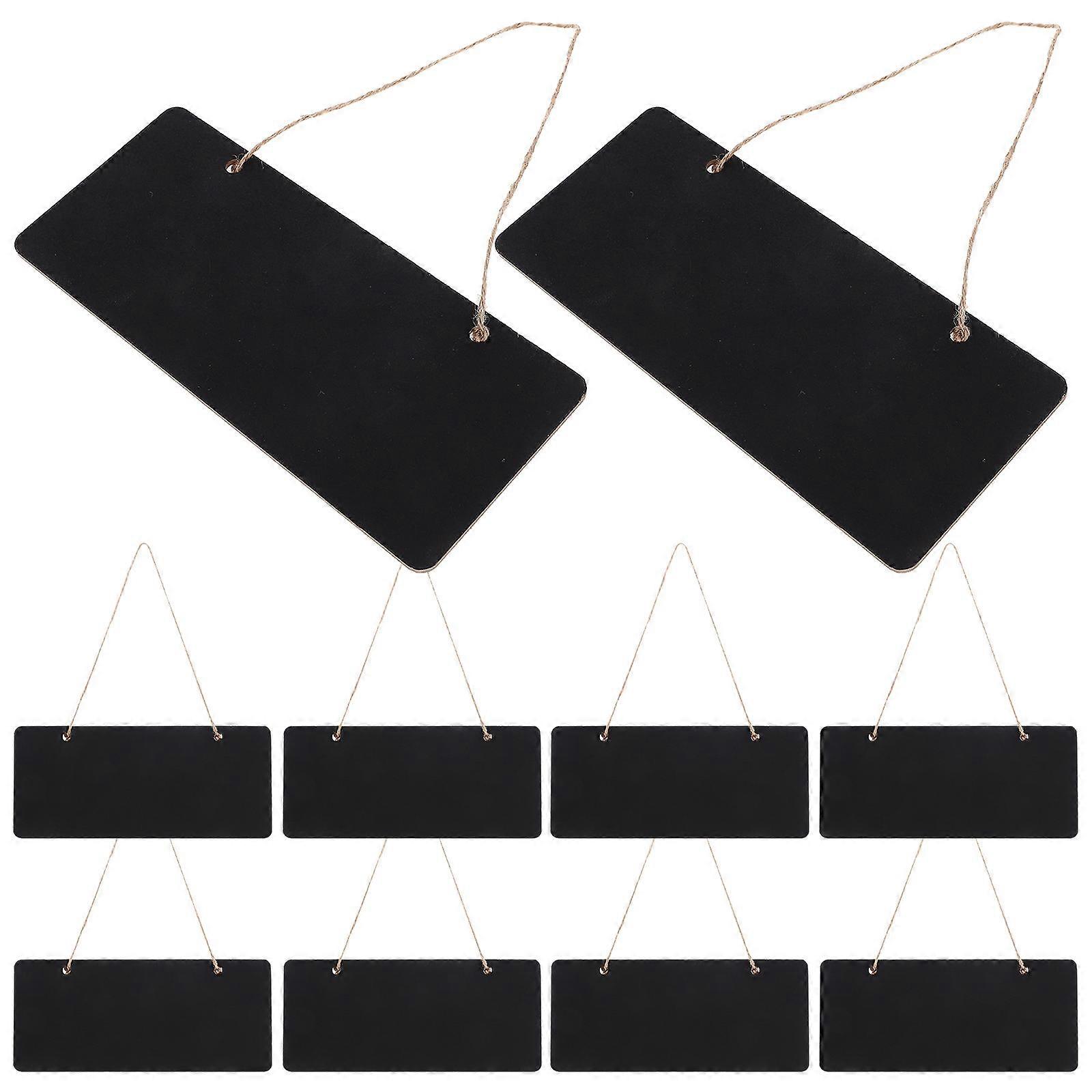 Wood Hanging Chalkboard Sign for Writing with Smooth Black Surface and Pieces