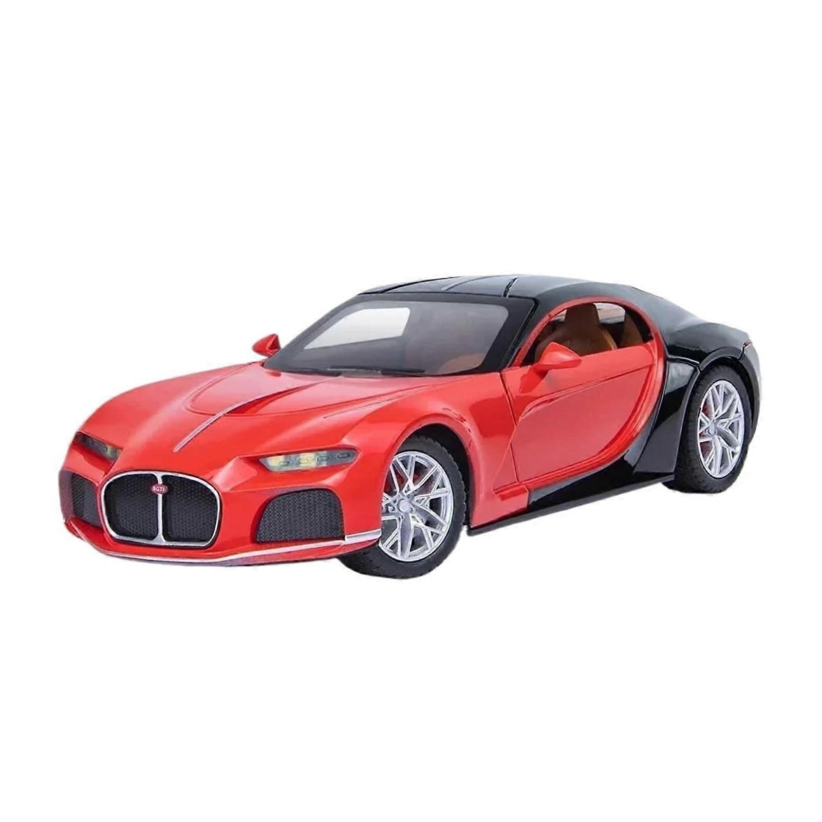 Die-Cast Atlantic Model Car 1:24 Scale Alloy Static Replica for Collection Office Decor Red