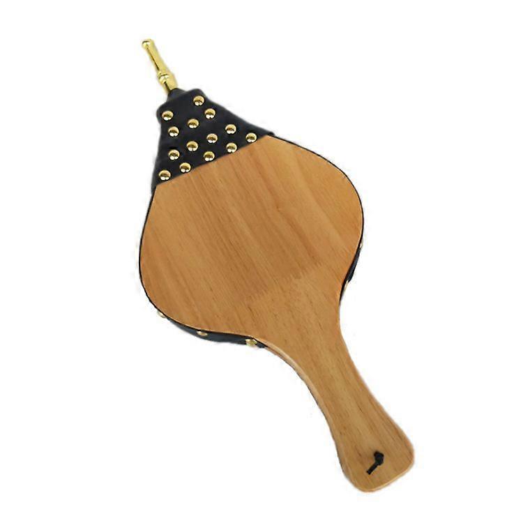 Brown Fireplace Bellows - Metal Nozzle Fire Starter Tool