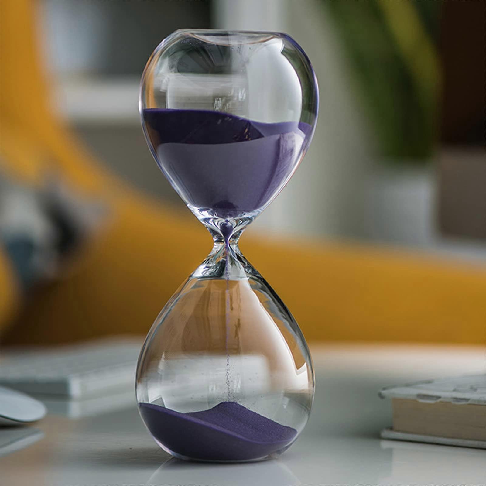 Sand Timer 30-Minute Decorative Hourglass, Portable Large Colorful Diamond Design, Clear Smooth Glass, Home Office Decor