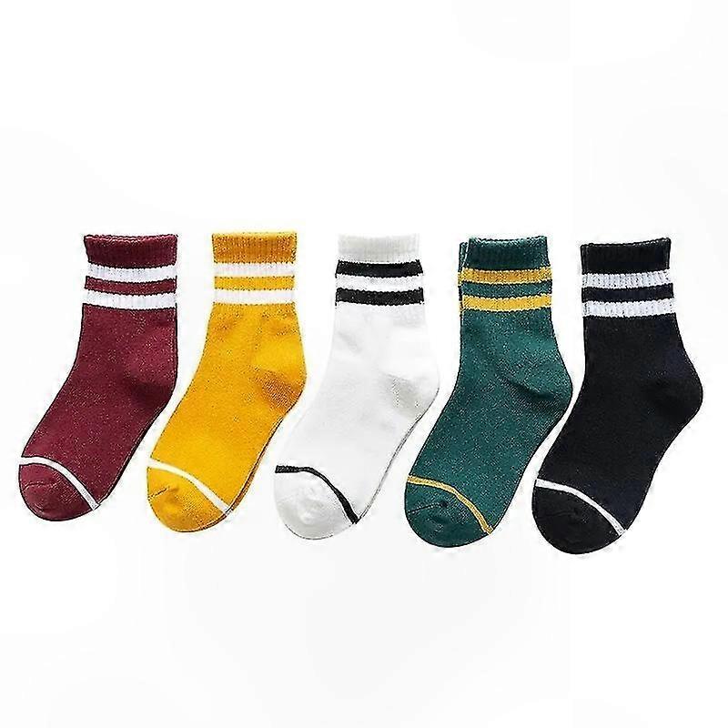 Spring Summer Socks for Kids Aged 7-11 - Pack of 5 Pairs