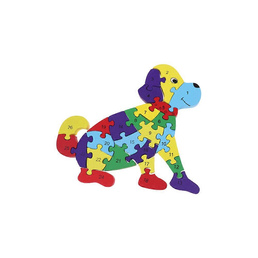 Toy Dog Puzzle Intelligence Development Child Playtime Wooden Bamboo Multi Functional 1Set
