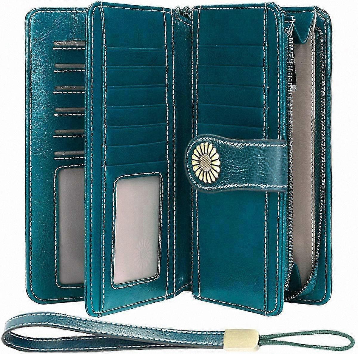 Women's Leather Wallet with Multiple Compartments and RFID Protection, Large Capacity Design for Everyday Use