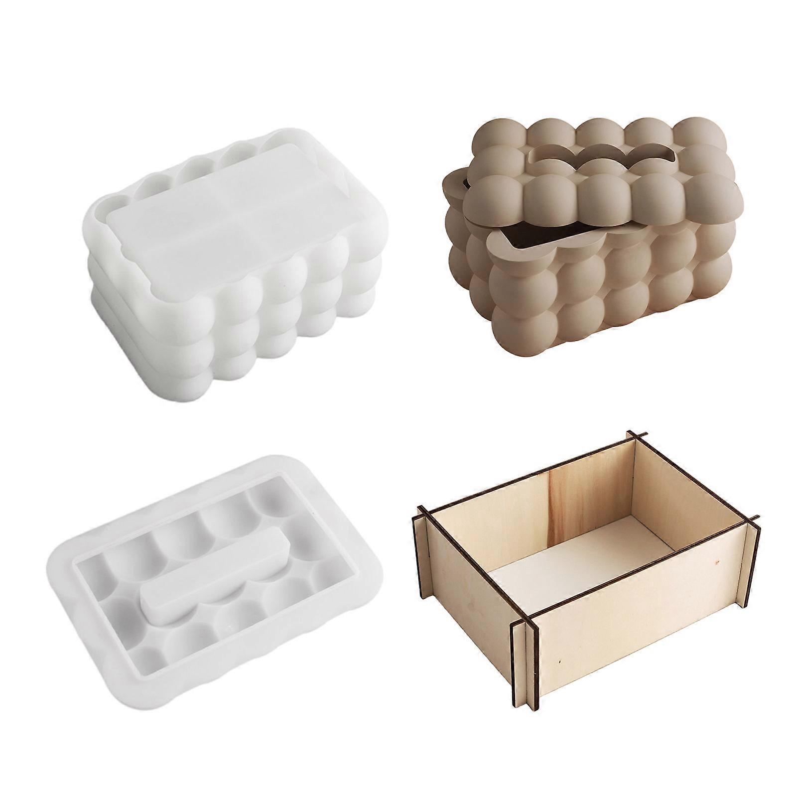 Washable Silicone Mould for Customizable Resin Tissue Holders Small Object Containers and Craft Designs Multicolor