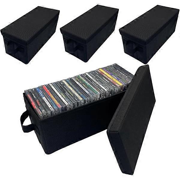 CD Storage Boxes - CD Case Holder, Container Holds 30 CDs in Full Jewel Cases, 60 CDs in Slim Cases