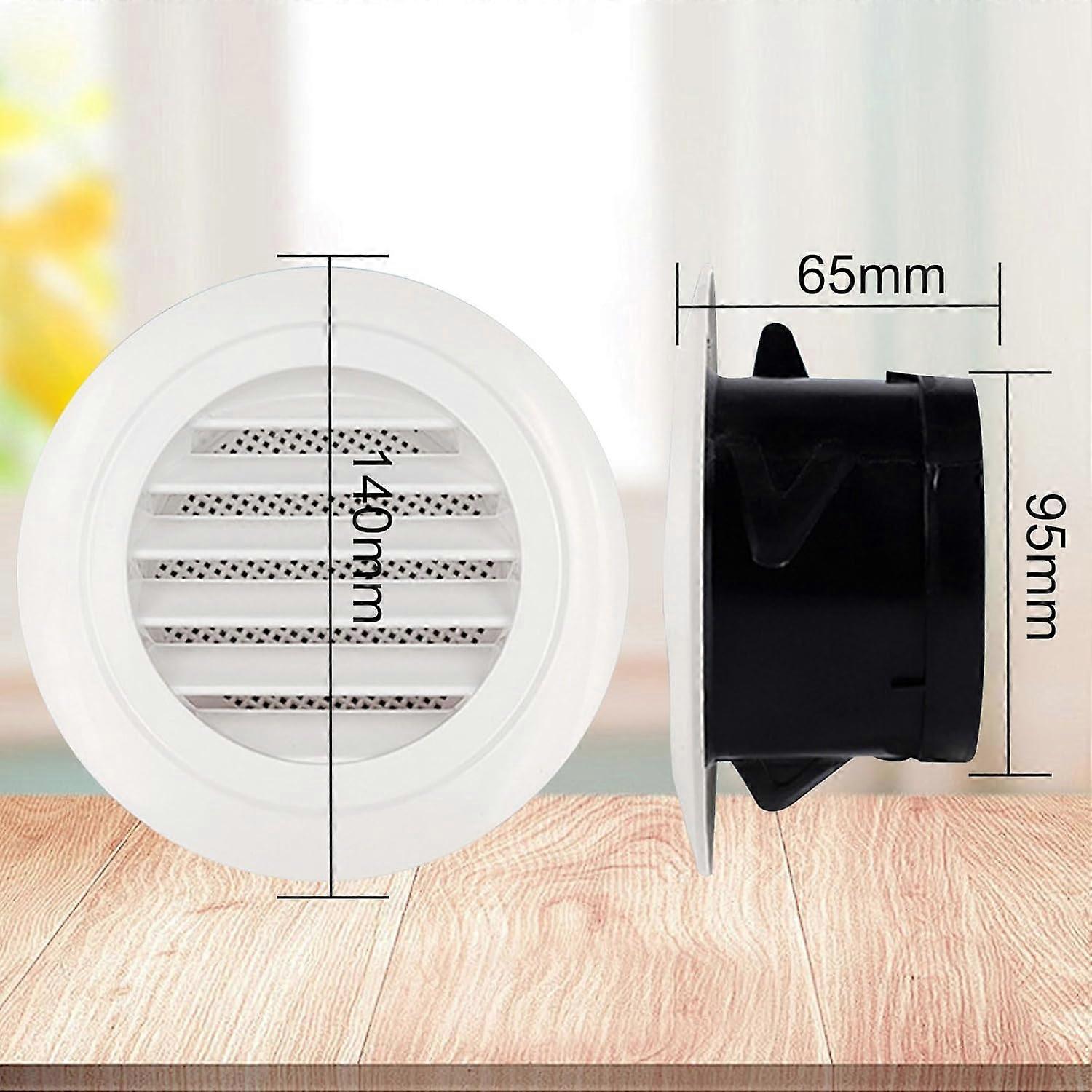 100mm round plastic ventilation grille with insect screen  white
