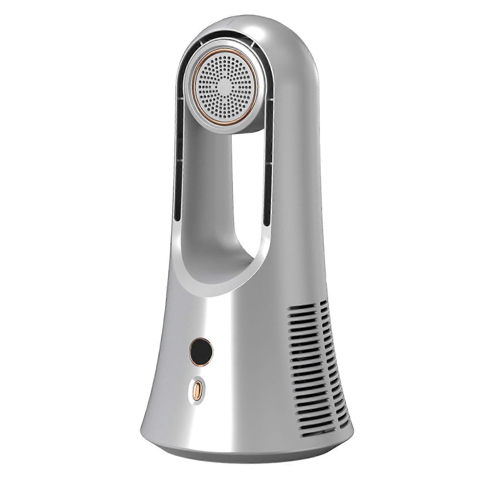 Bladeless Desk Fan 6Speed, Rechargeable 1800mAh, Tabletop Office Fan, Deep Silver