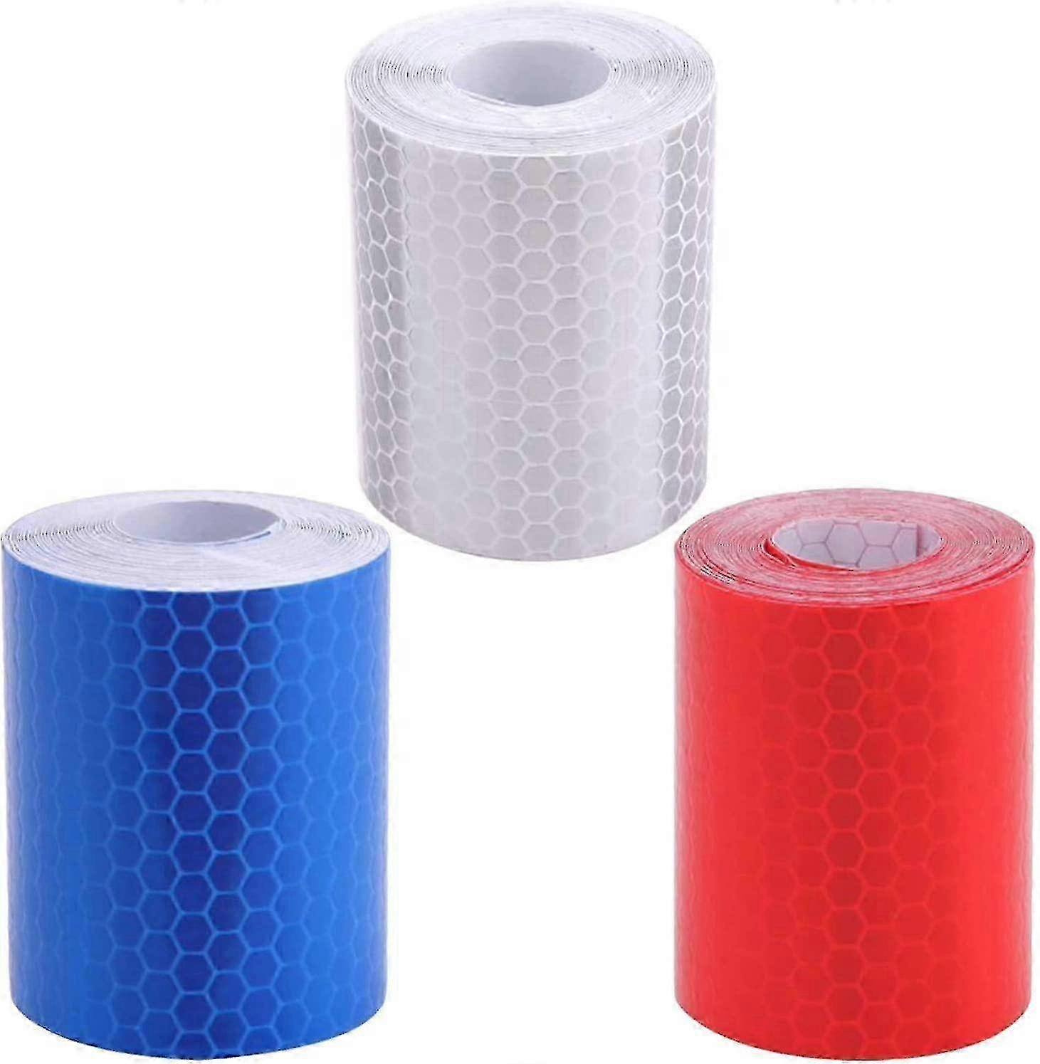 2025 3 Rolls Reflective Tape, Self Adhesive Warning Tape High Intensity Marking Safety Reflective Tape, 3