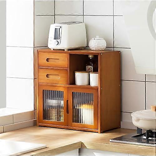 Kitchen Countertop Spice Rack Brown 42x23x48 Cm Desktop Spice Rack MultiLayer Storage Cabinet