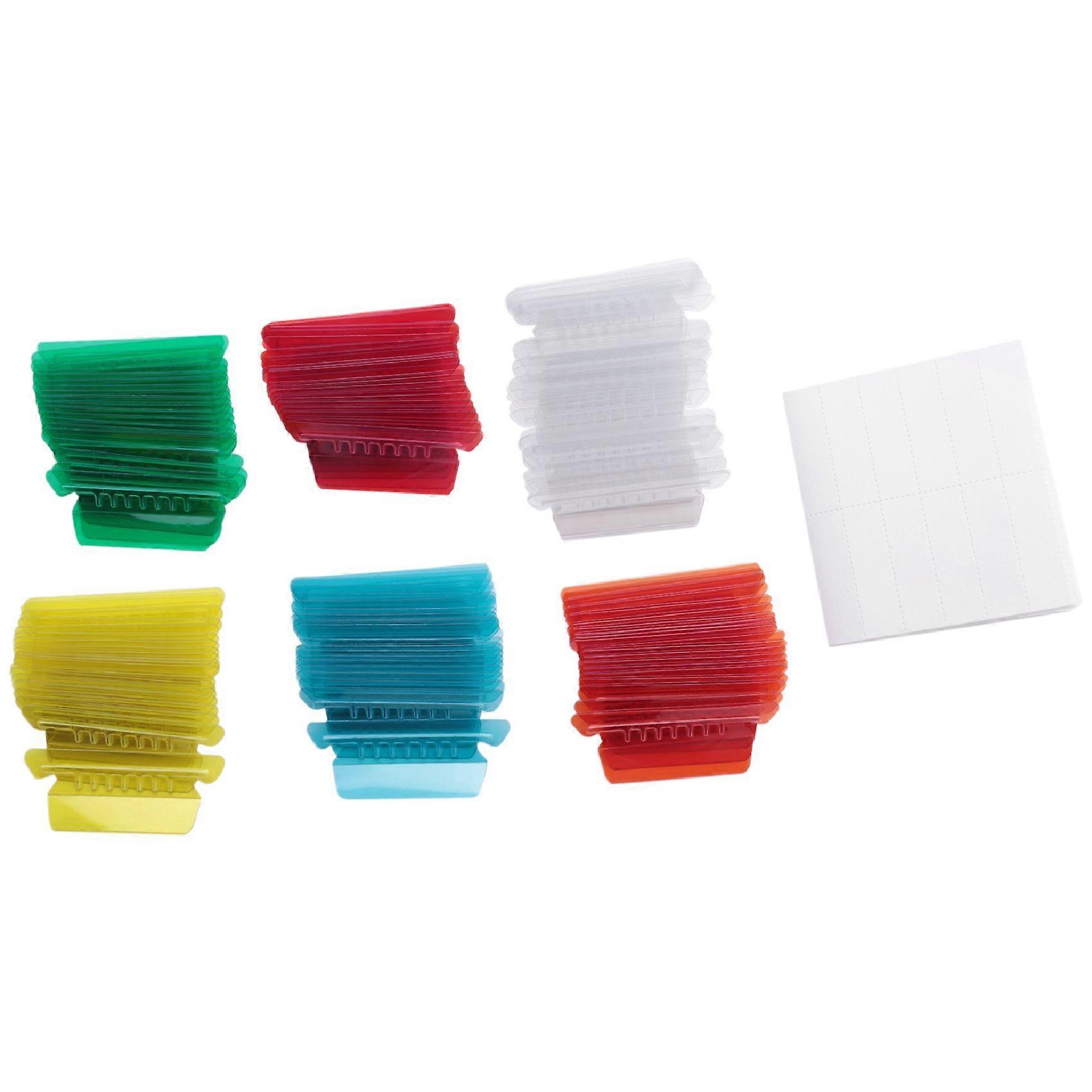 120 Sets Multicolor Hanging File Folder Tabs with Inserts 2 Inches Plastic Hanging File Tabs for Ha