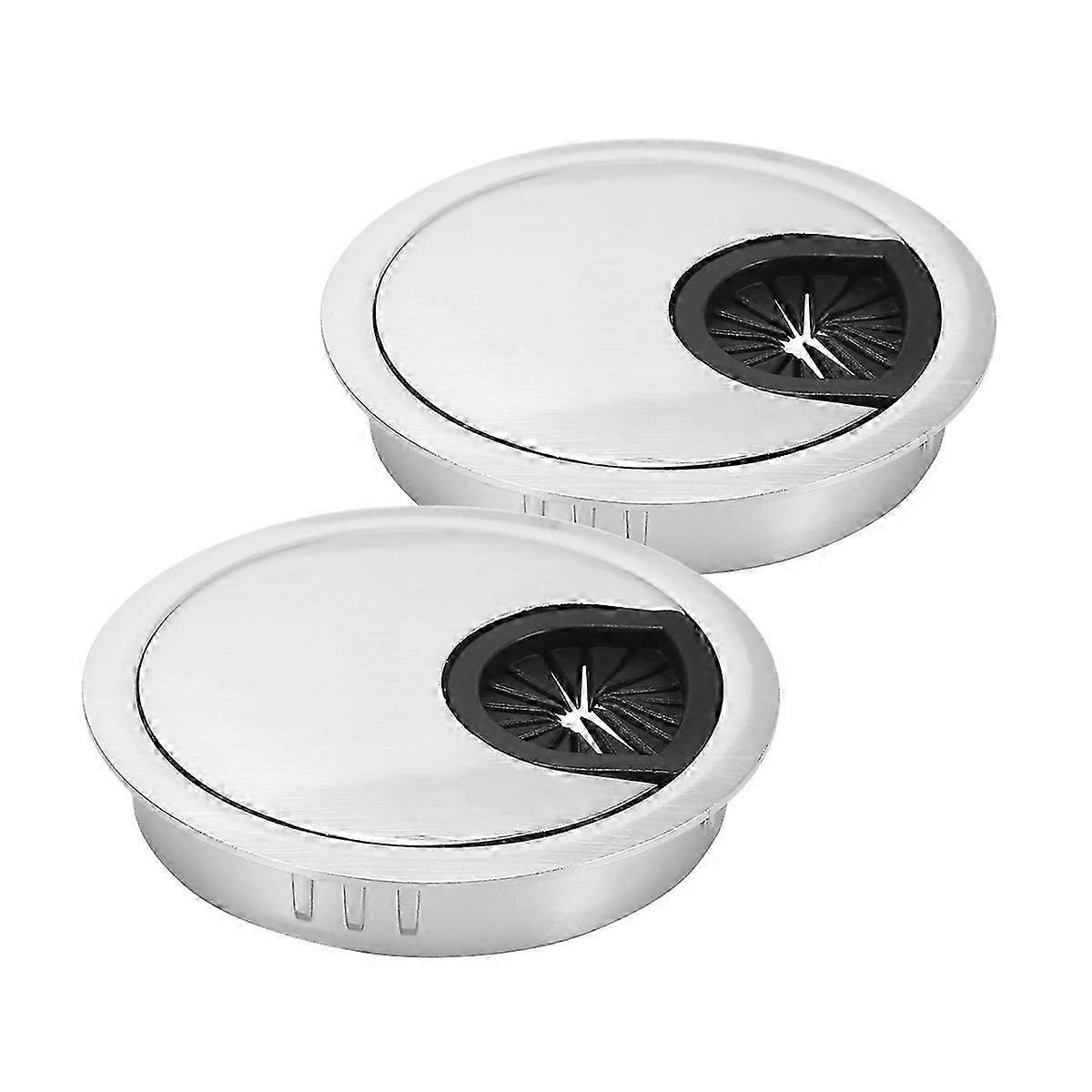 Table Cable Hole Cover Cable Management Computer Desk Unloading Center Plastic Circle for More Space 2Pcs