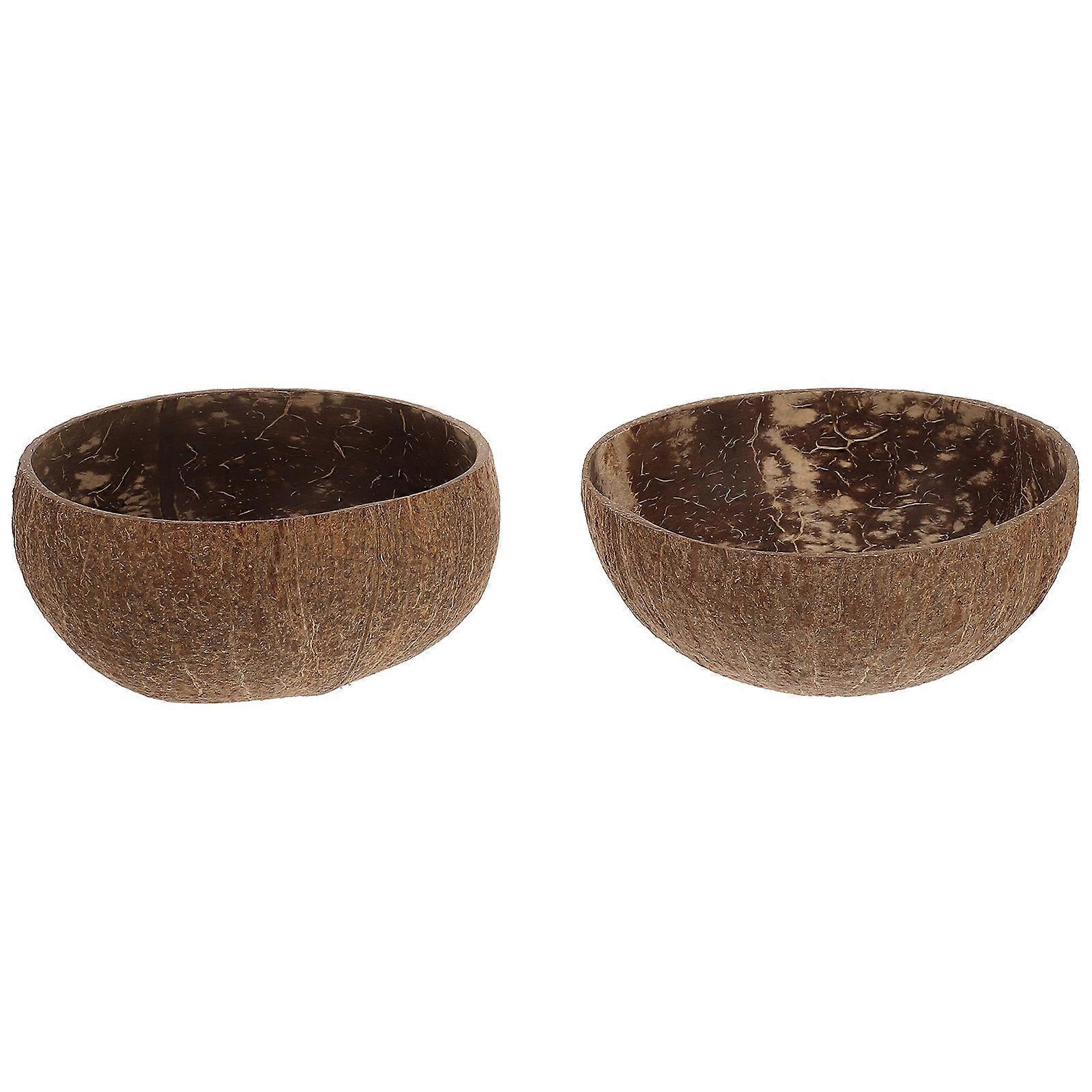 2pcs Coconutshell Bowls Natural Coconuts Bowls Dessert Serving Bowls Fruit Holder