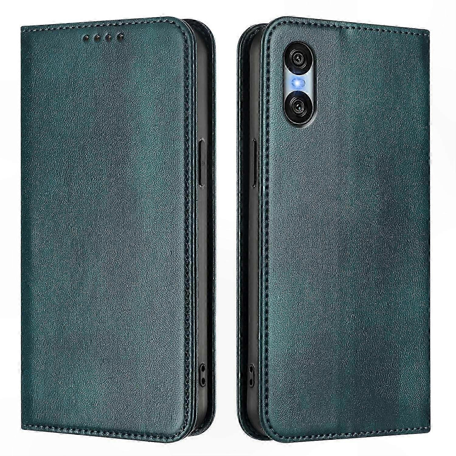 Retro Texture RFID Blocking Leather Phone Case for Xperia 10 VI - Black Wallet Cover with Card Slots
