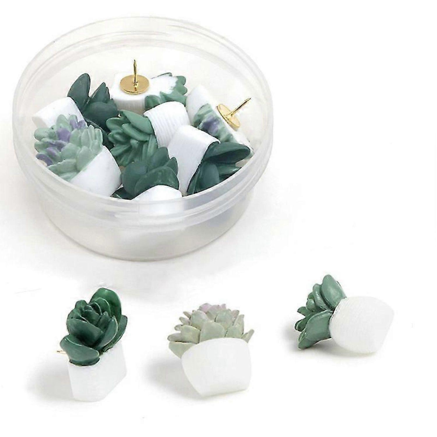 Succulent Push Pins Set, Office Supplies, Three Assorted Styles, 9 Count -HK908