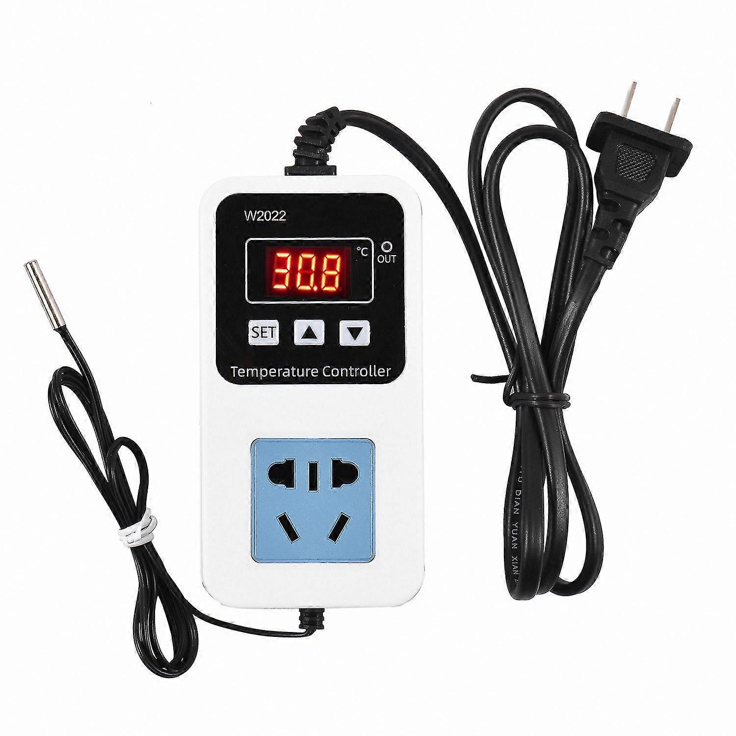 Digital Temperature Controller with Wall Outlet Mounting and Intelligent Display for 110-220V 10A 1500W Use