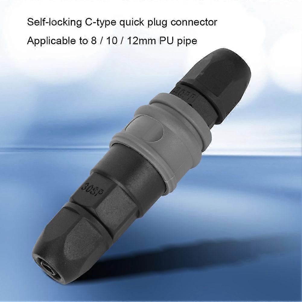 10PC Plastic Steel C Type Quick Connector for 10mm PU Pipe
