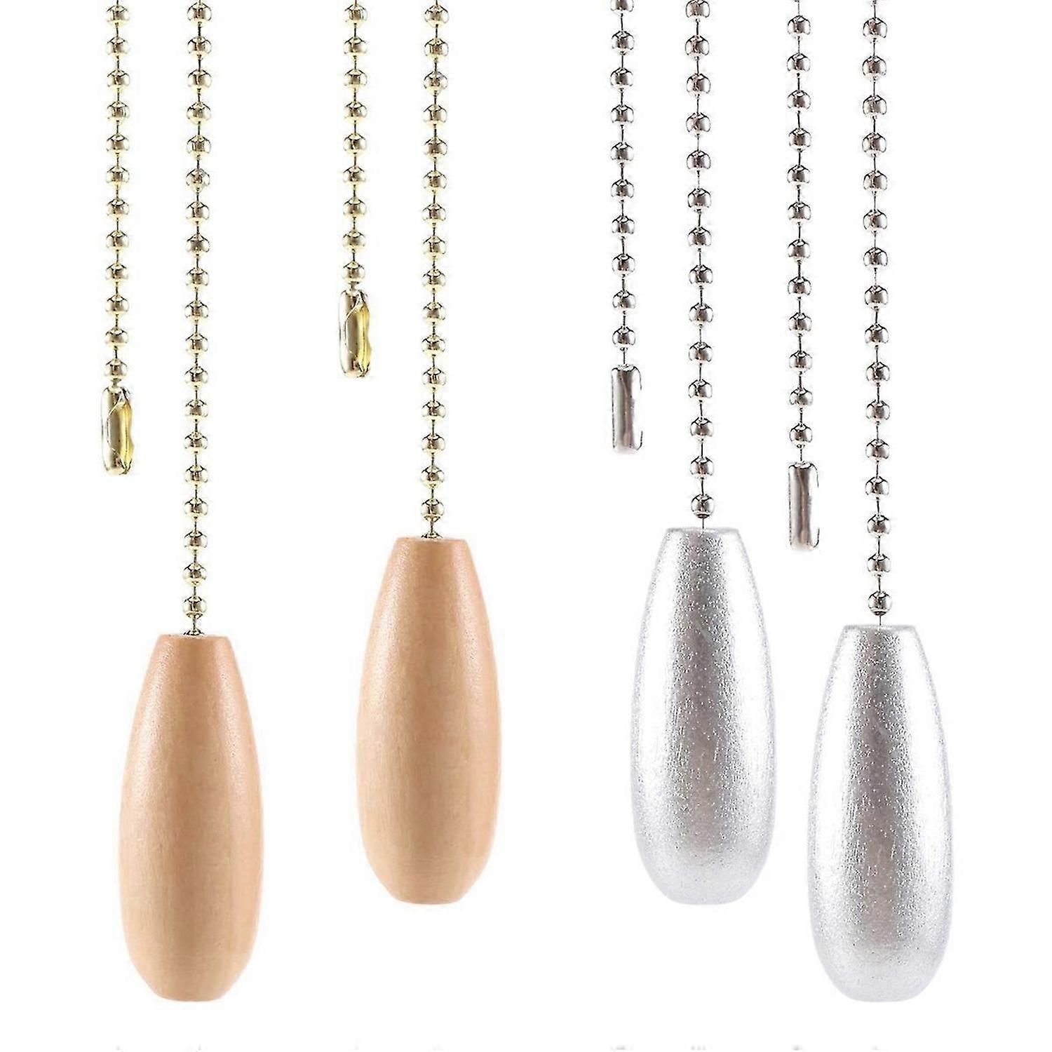 4 Pieces Ceiling Fan Chain Pulls Wooden Pull Chain Extension Pull Chain for Ceiling Light Lamp Fan C