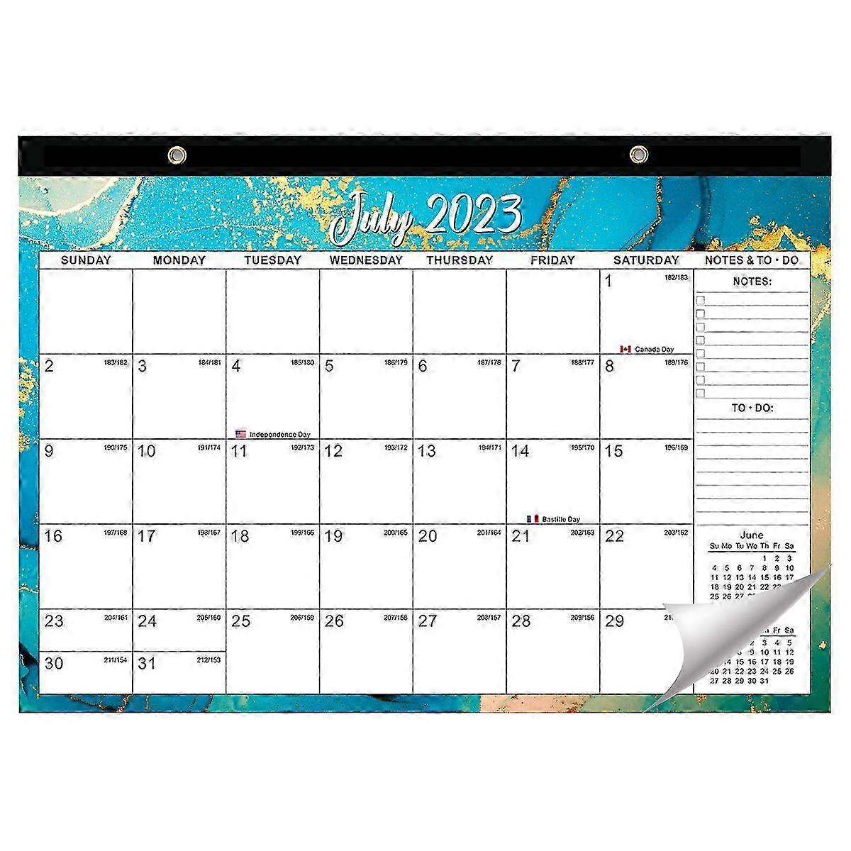 2023-24, July 2023 to December 2024, thick paper wall calendar, double holes can be hung 2025