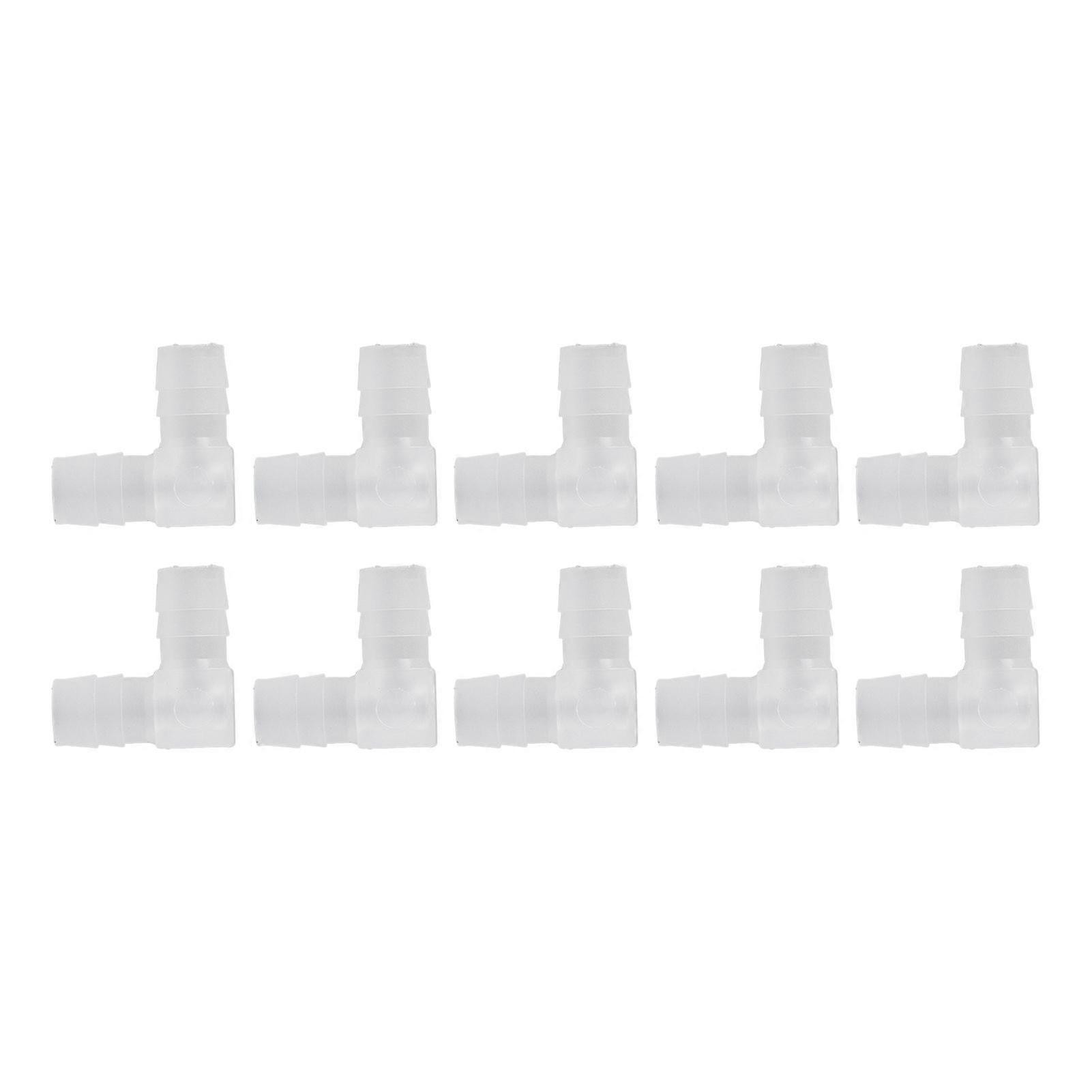 10Pcs Elbow Hose Barb Plastic Fitting 90 Degree Equal Barbed Joint Adapter L Shape for Aquarium 10mm