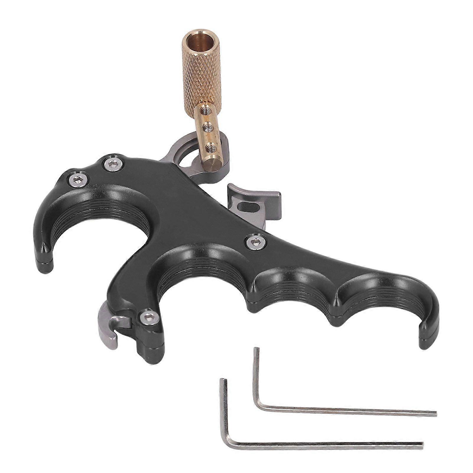 Bow Release Aids Aluminum Alloy Sensitivity Adjustable 4 Fingers Compound Bow Release Aids Black