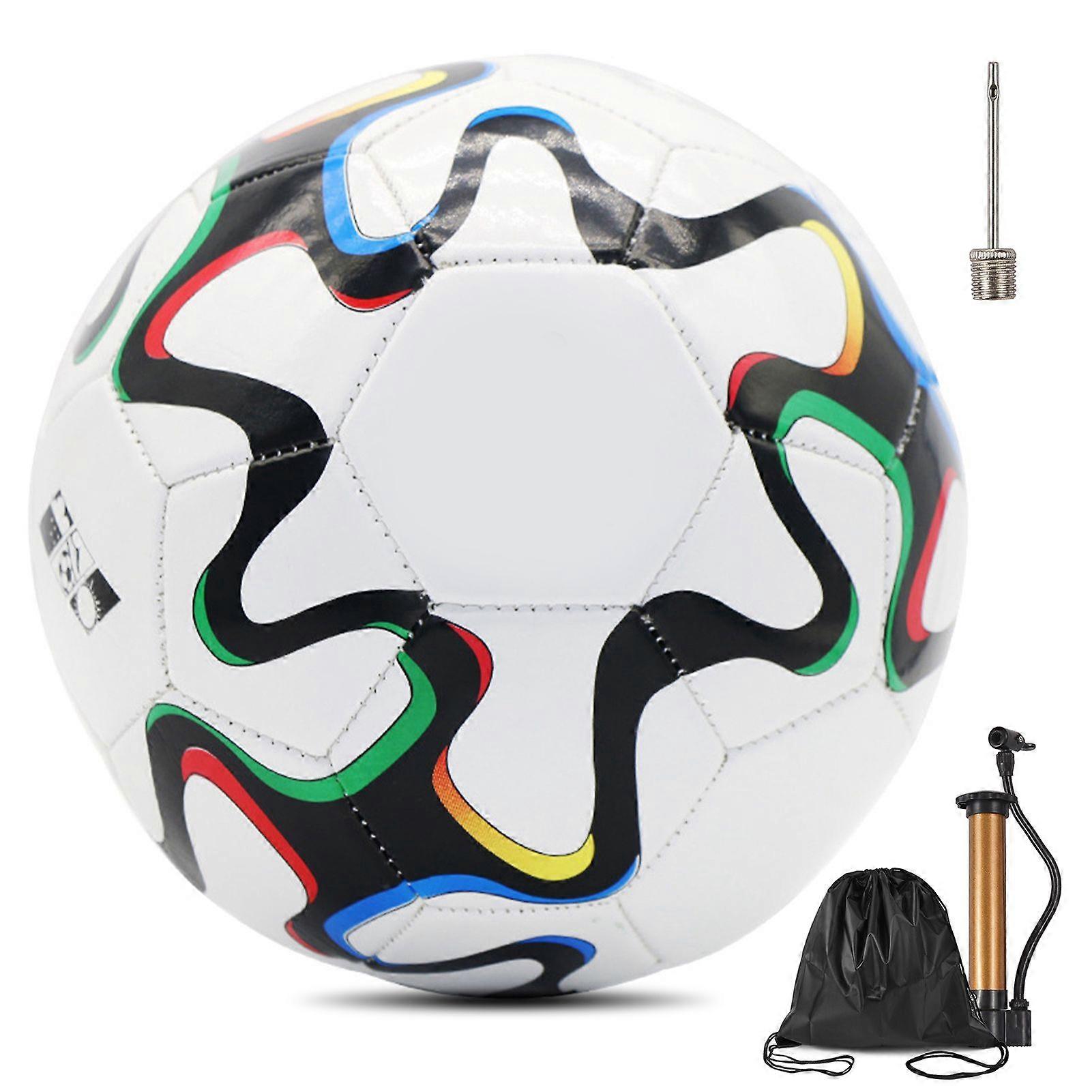 Size 5 Soccer Ball for Youth Machine Stitched Football with Pump Needle and Storage Bag for Sports Training Match Game
