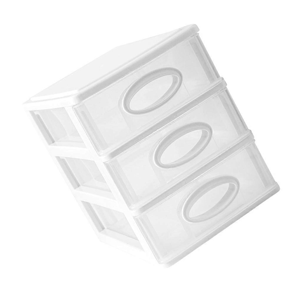 White Desktop Storage Box Stationery Cabinet for Storage 1Pcs Multi-Layer Organizer
