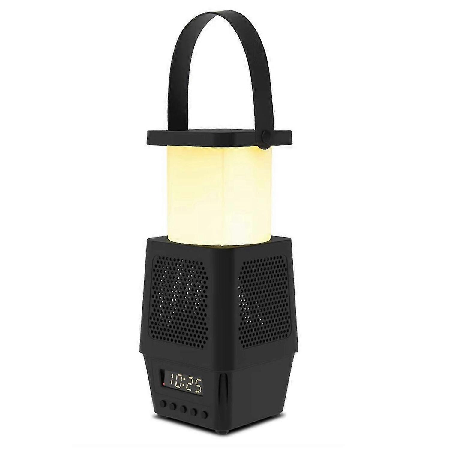 Portable Camping Lantern with Wireless Bluetooth Speaker Alarm Clock Rechargable Led Lamp for Travel