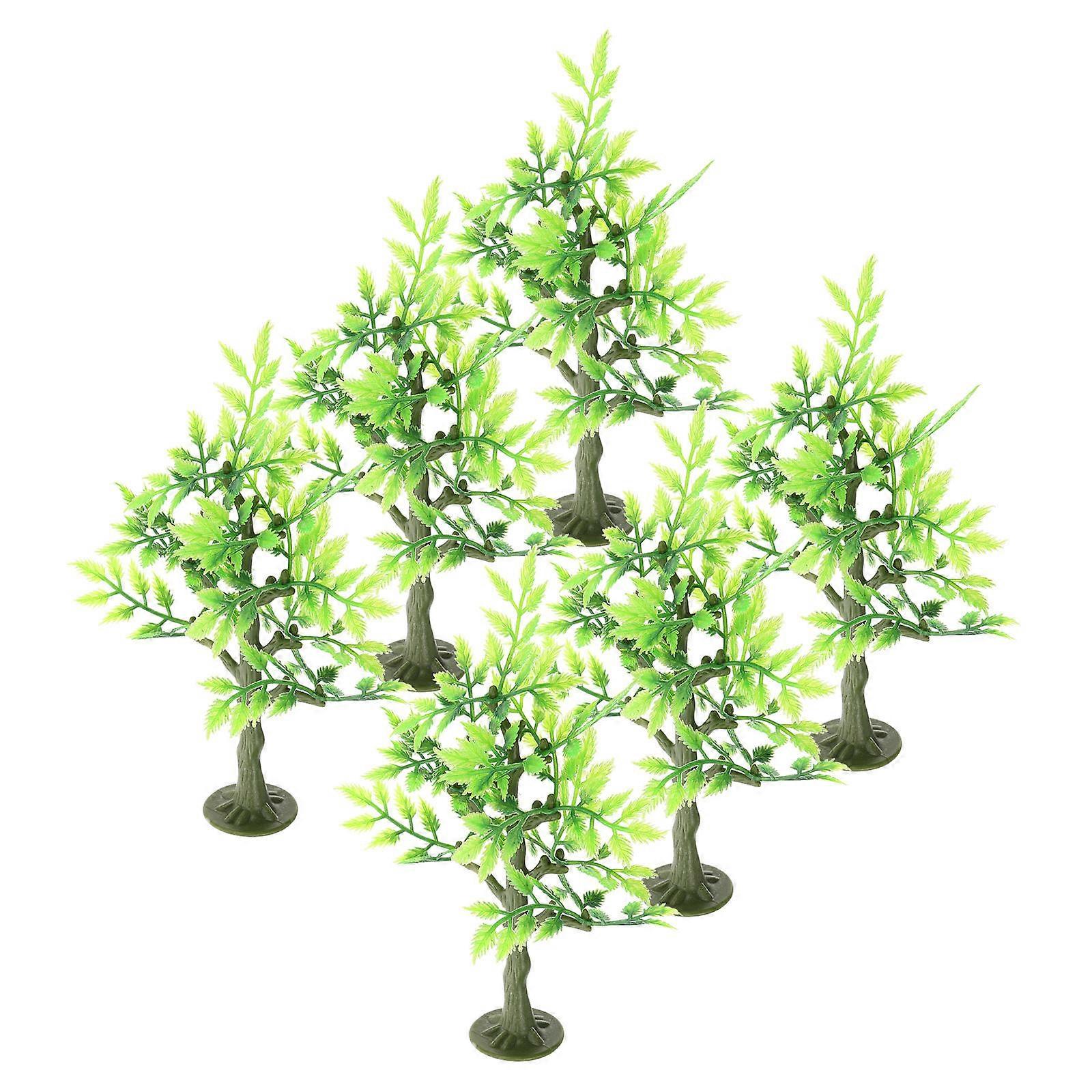 Toy Trees Sand Table Tree Model for Decor 24Pcs Plastic Green Trees