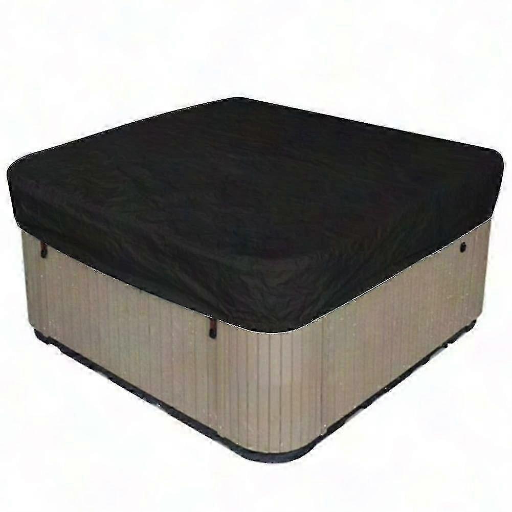 10 Sizes Waterproof UV-Resistant Square Hot Tub Cover, Elastic Spa Pool Protector for Outdoor Use, 190T Polyester