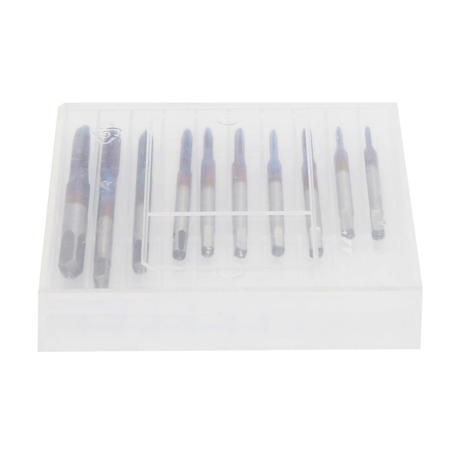 10Pcs Screw Tap Set Straight Flute Machine Tap M1 M1.2 M1.4 M1.6 M1.7 M1.8 M2 M2.5 M3 M3.5