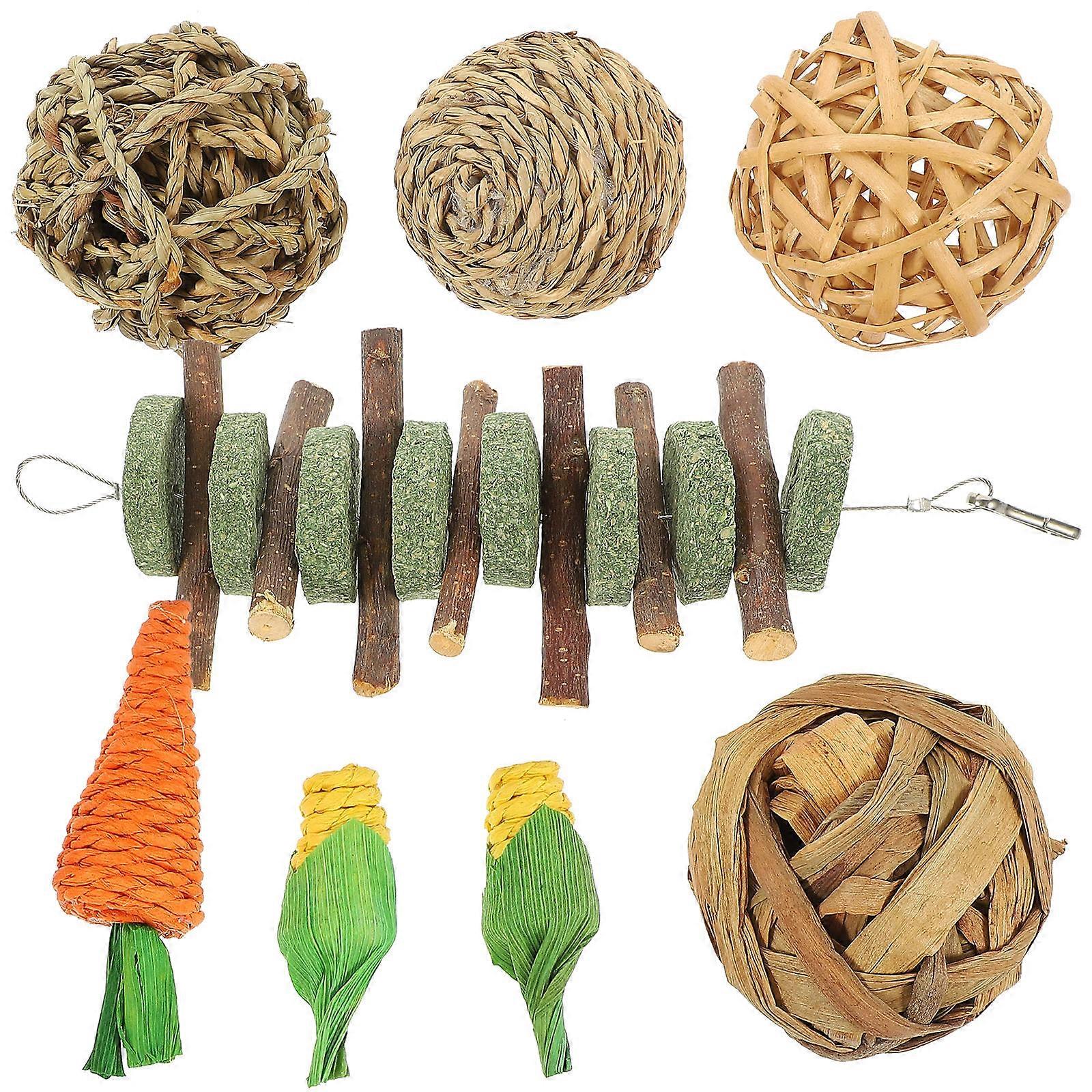 Rabbit Toys Small Pets Teeth Grinding Chew Toys 32Pcs Kit