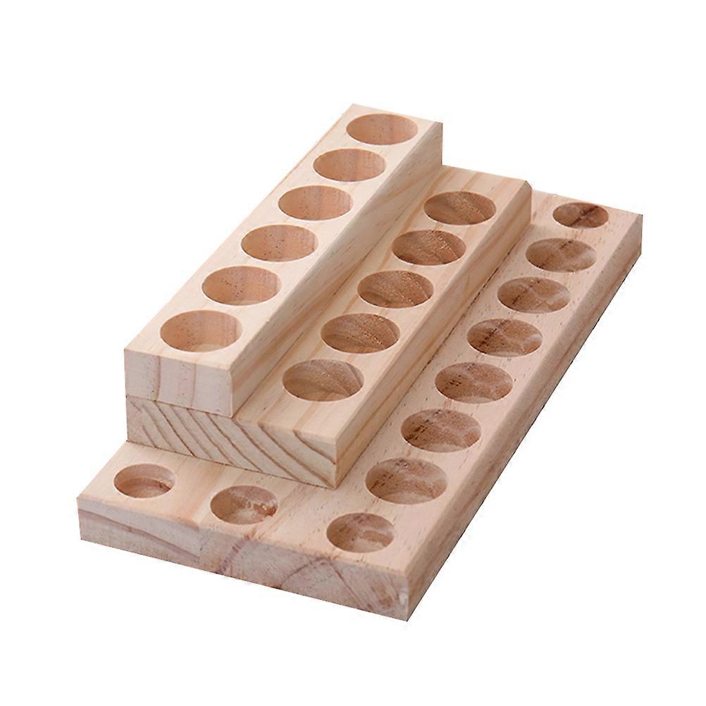 Desktop Storage Organizer Wooden Display Stand for 2Pcs Essential Oils