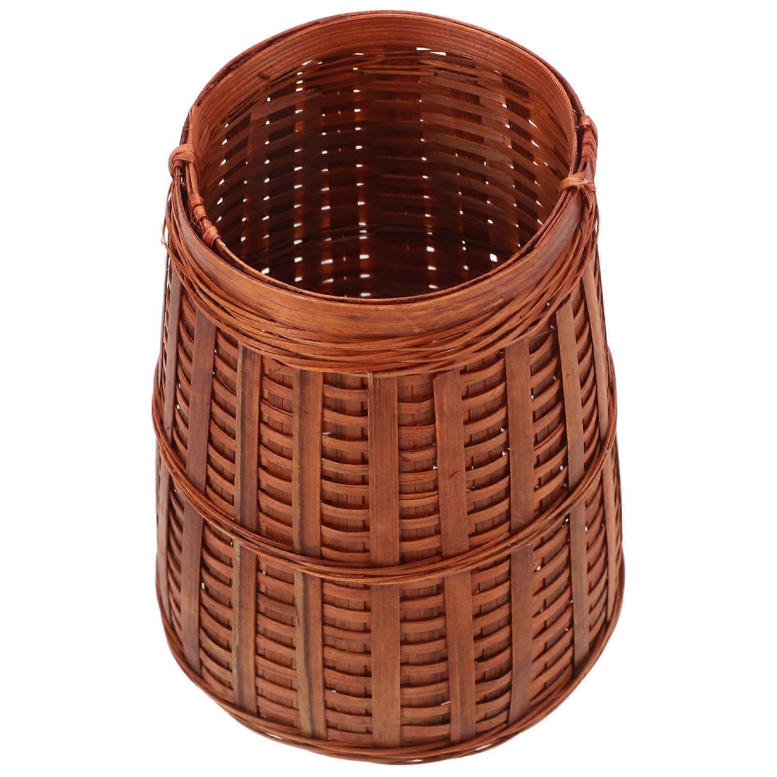 Bamboo Pen Pencil Holder Desk Organizer For Home And Office Use Light Brown Multi-Functional 3Pcs