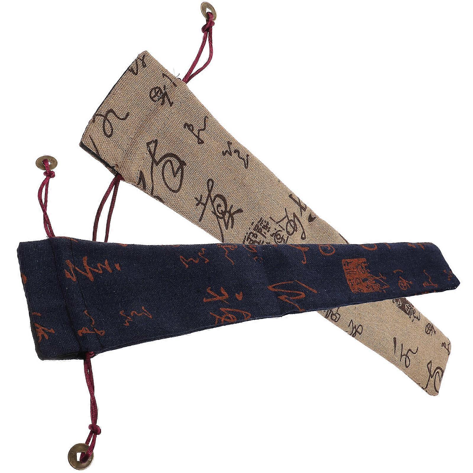 Rectangular Hand Fan Packing Bag Suitable For Jewelry And Keychains Daily Use Antique Style 6 Pcs