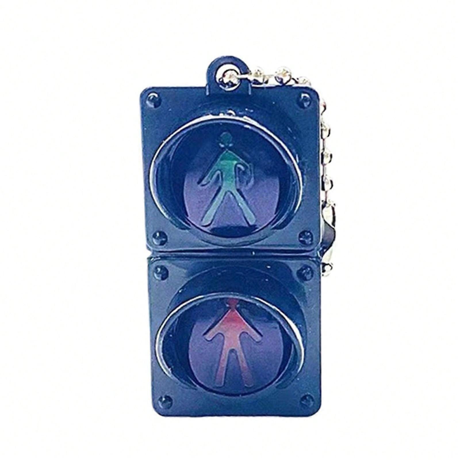 Simulation Electronic Traffic Light Keychain Small Pedestrian Light Key Jewelry for Kids Educational Fun and Daily Use