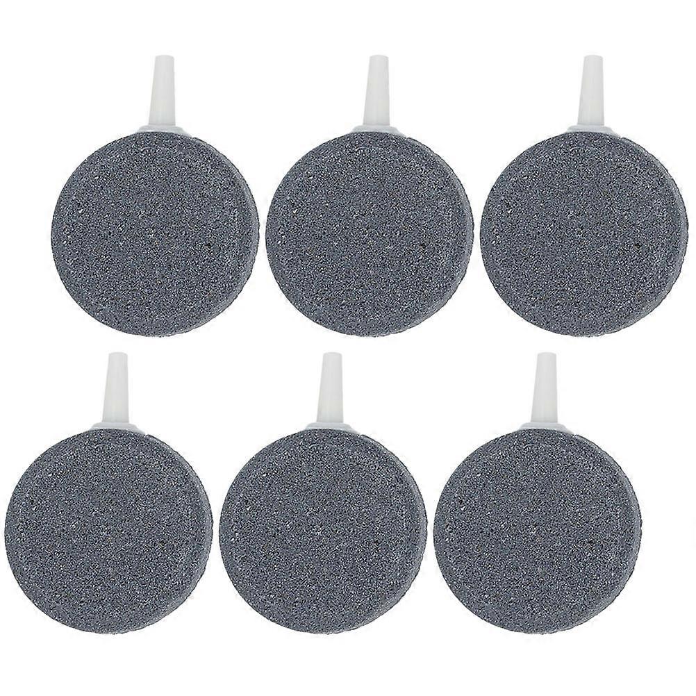 Aquarium Air Stone 6Pcs Round Oxygenation Device For Home Use Light Grey Durable
