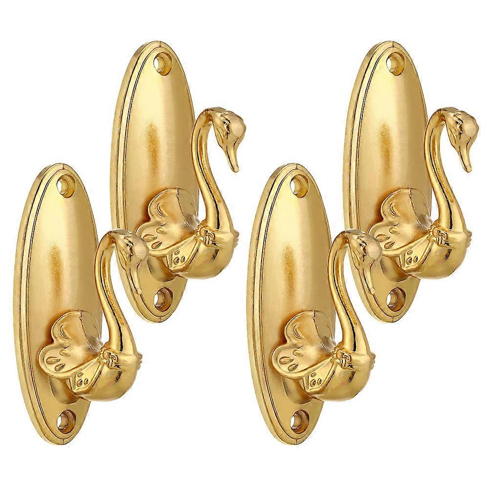 Swan Curtain Holdbacks Hooks for Drapery with 16Pcs Metal Wall Mount