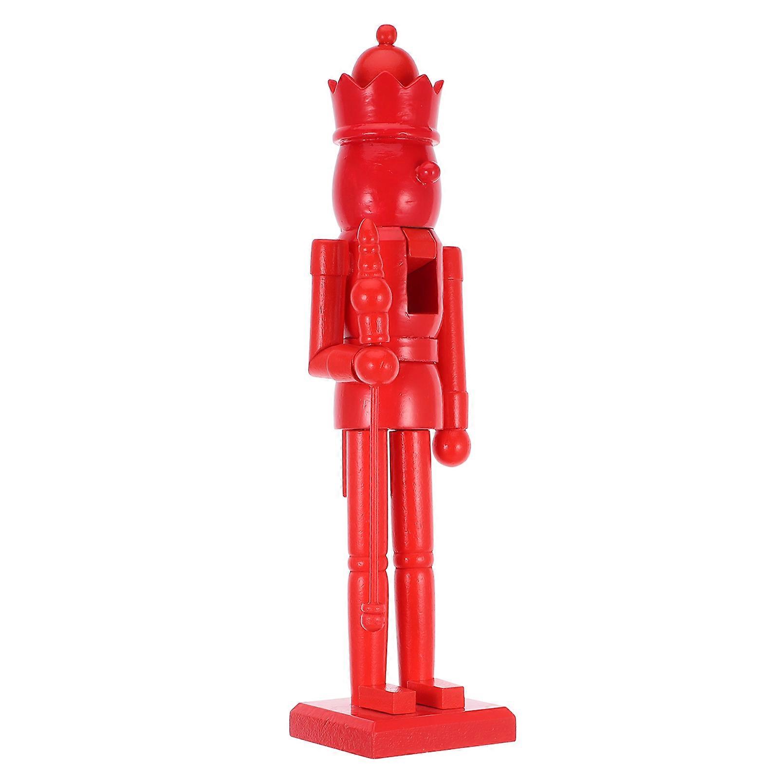 Wooden Nutcracker Figurine 3Pcs Craft Ornament Ideal For Christmas Decoration Suitable For Families And Craft Enthusiasts With Simple Style