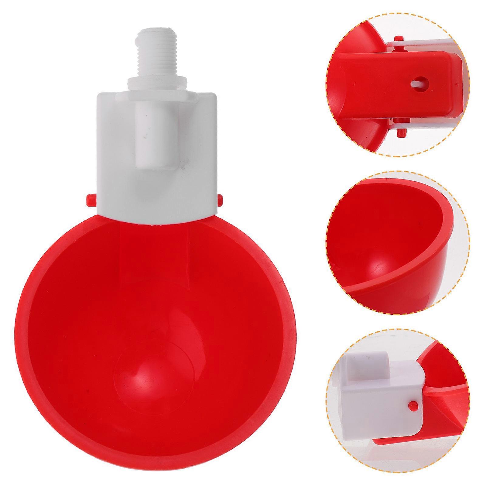 3 Sets Chickens Water Cups Suitable For Outdoor Rearing With Automatic Water Outlet Feature In Red Color