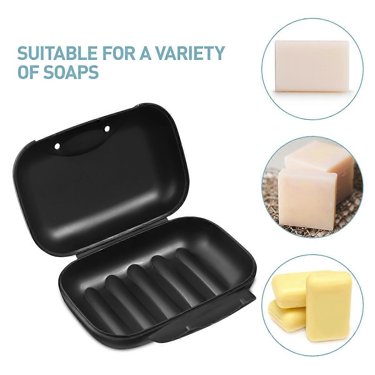 Soap Box Waterproof Seal Buckle for Holding Soap 2Pcs Black Portable Design