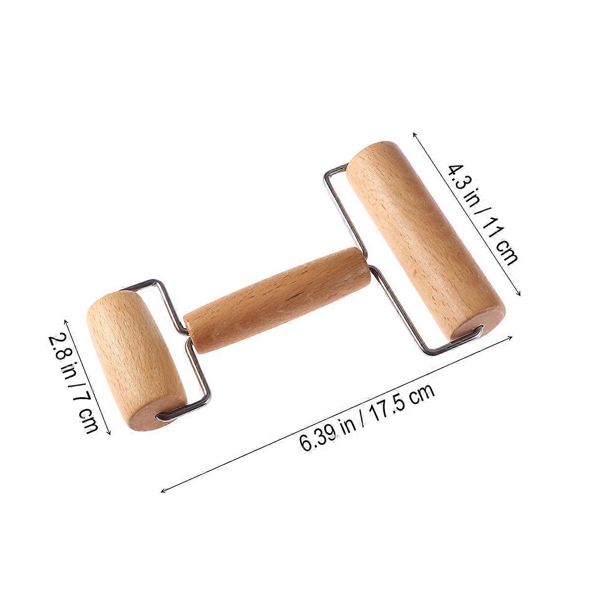Rolling Pin T Shape Wooden Dough Roller for Baking 2Pcs Light Brown Kitchen Tool