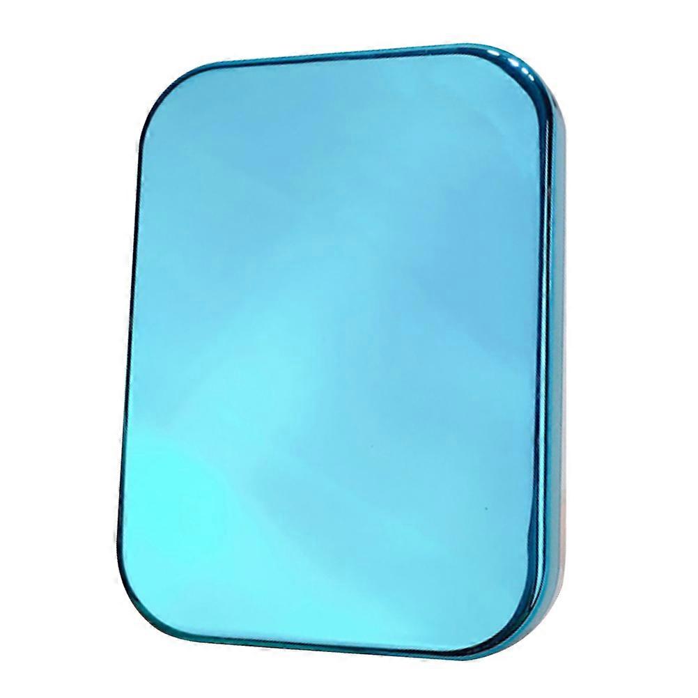 Compact Rectangular Lens Storage Container for Women with Mirror Blue Travel Friendly 1Set