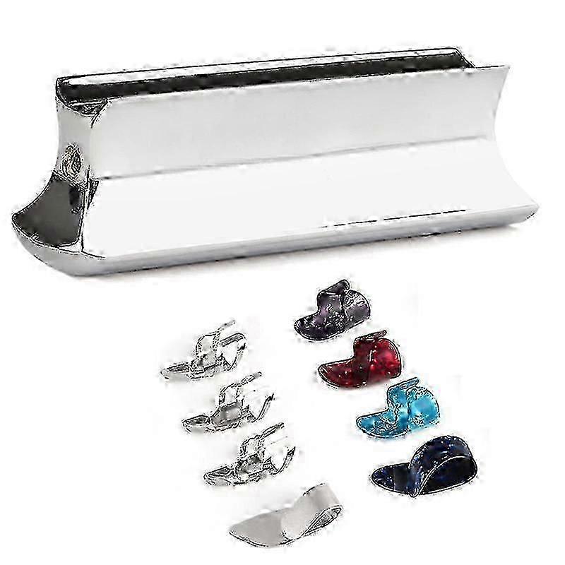 Guitar Slide Metal Steel Tone-Bar,with Celluloid and Stainless Steel Metal Thumb & Finger Picks Ple YVL